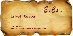Erkel Csaba névjegykártya